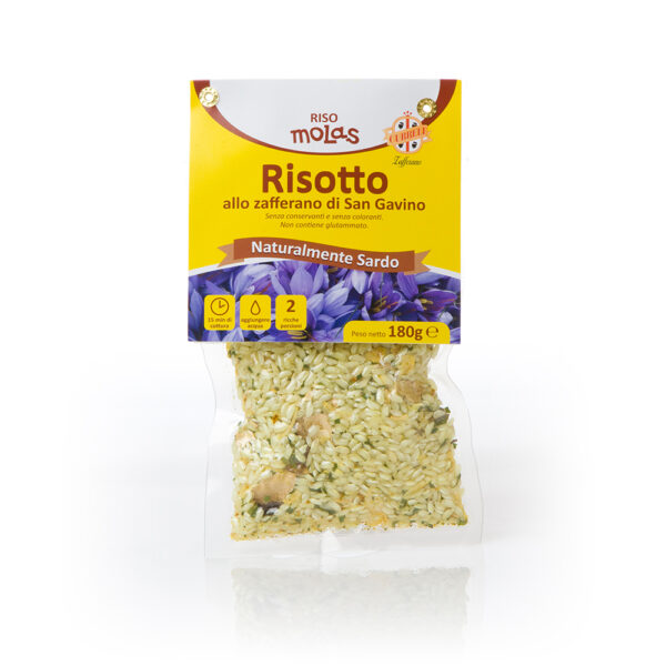 Risotto allo zafferano di San Gavino, riso Molas