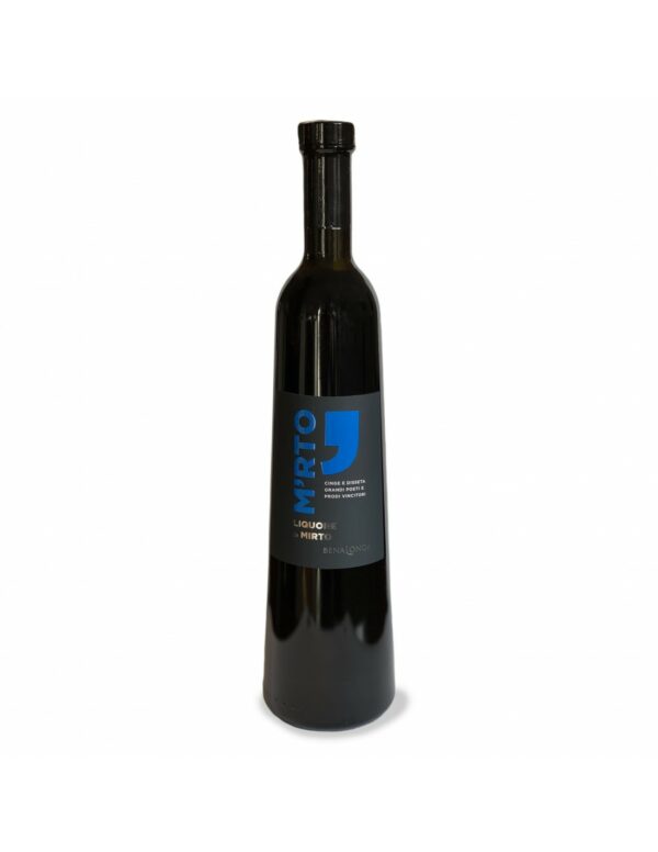 Bottiglia di mirto rosso Benalonga, liquore tipico sardo